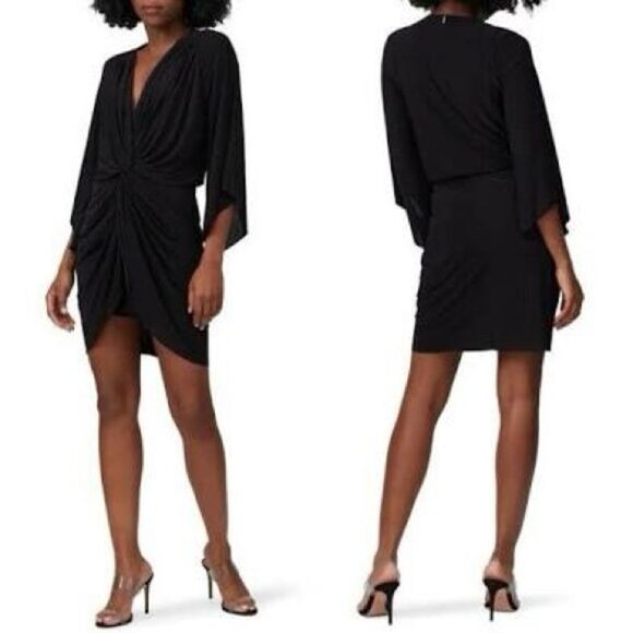 MISA Los Angeles Teget Draped Mini Cocktail Dress Navy - Picture 15 of 15